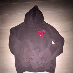 Men's Black Hoodie with Red Graphic